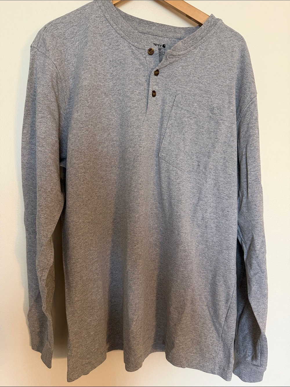 Carhartt Men's Long Sleeve Henley Shirt - Gray